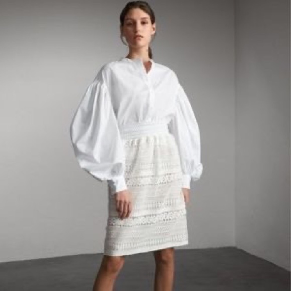 Burberry Aronia Abizt Crochet Lace Skirt